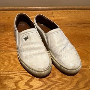 White Givenchy Leather Slip On Sneakers